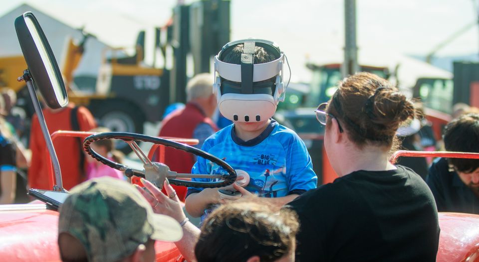 Having fun on day two of  the National Ploughing Championships in Ratheniska. Pic: Mark Condren