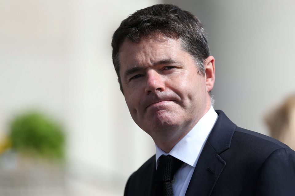 Minister Paschal Donohoe at the funeral mass of Larry and Martina Hayes (Photo: Steve Humphreys)