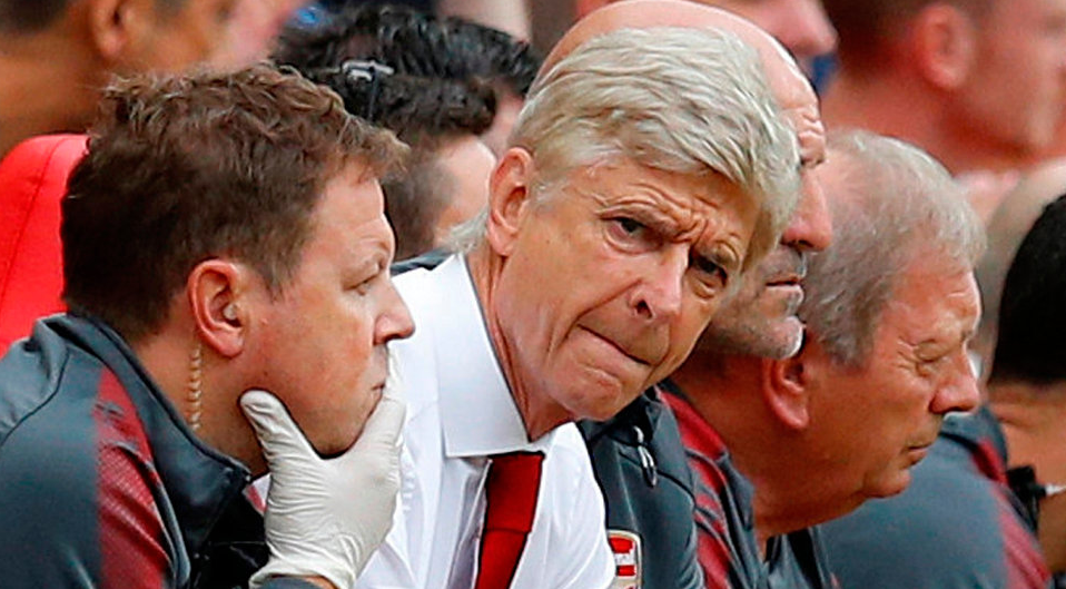 Arsenal manager Arsene Wenger looks pensive during yesterday's match.Photo:      Phil Noble/Reuters