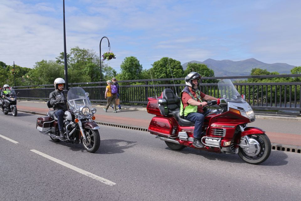 Taking part in  the annual Ireland BikeFest parade on Sunday– which was lad by this year's Grand Marshal comedian, John Bishop. Photo by Valerie O'Sullivan.