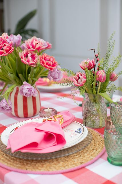 Tablescape with jute placemats from The Designed Table