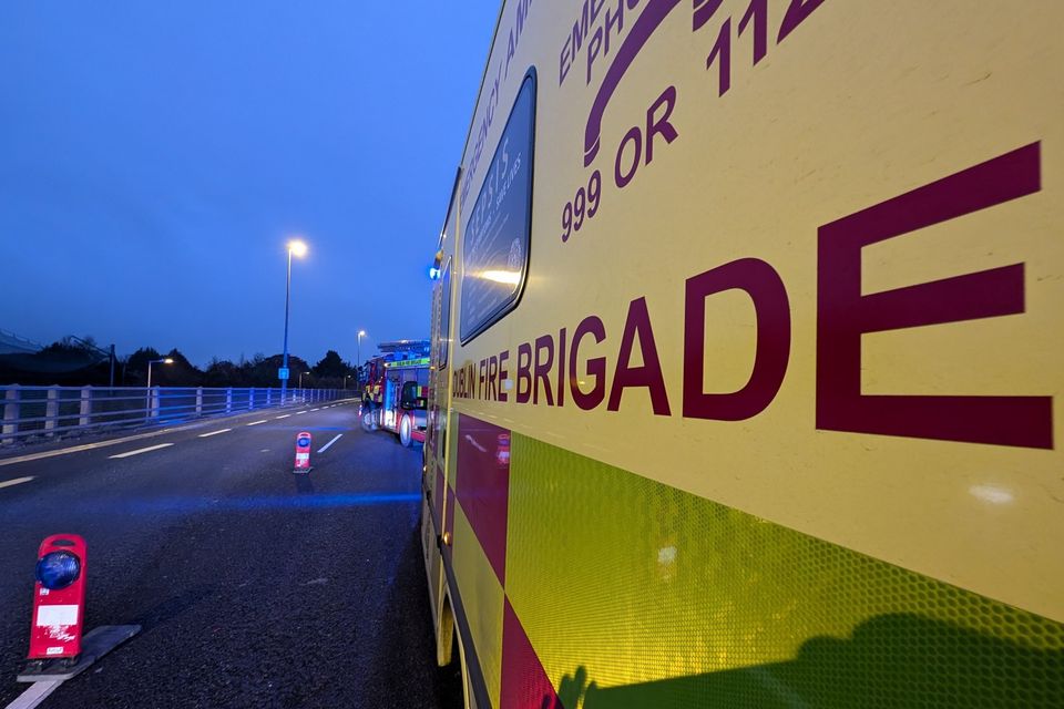 The crash on the Newlands Cross flyover has been cleared. Pic: @DubFireBrigade