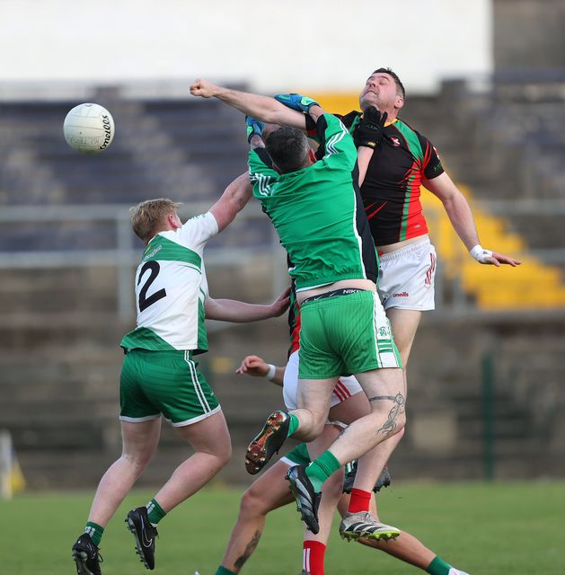 Pure class! Kiltegan's Seanie Furlong flicks home to the back of the Baltinglass net. 