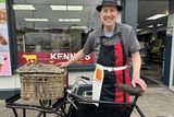 thumbnail: Tommy Kenna of Kenna’s butchers in Durrow, Co Laois, with a butcher’s bicycle that will be part of Sheppard’s Great Irish Interiors auction