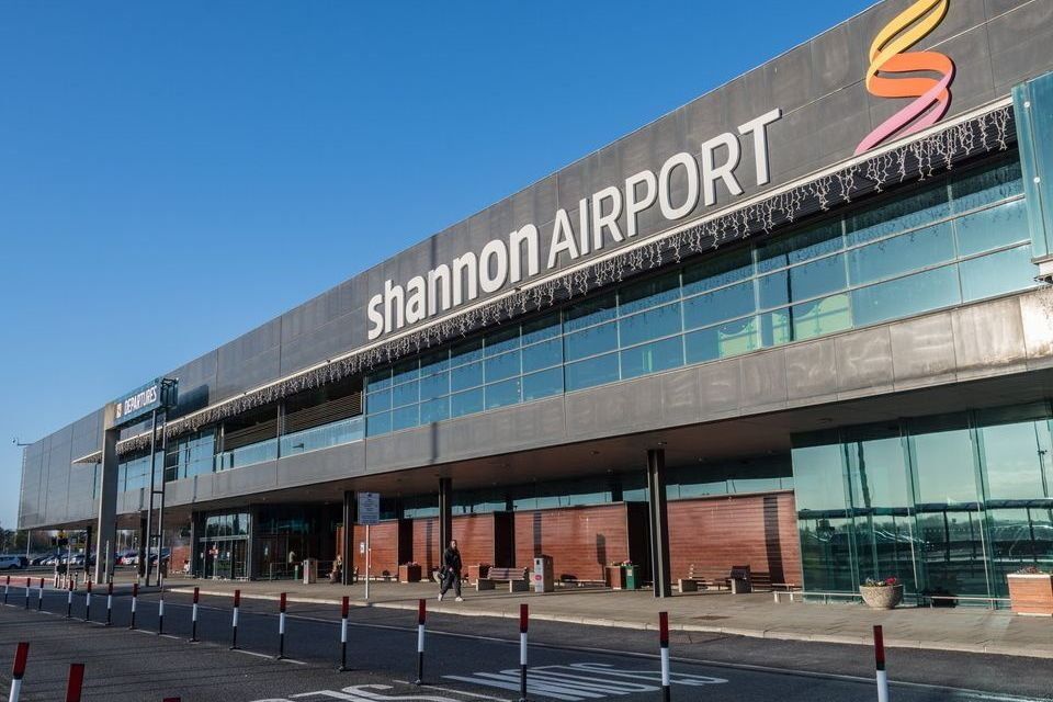 Shannon Airport in County Clare — one of only three pet-approved airports, with direct US flights on Aer Lingus and Delta