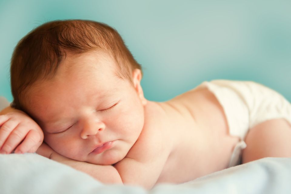 Little newborn baby boy. Stock photo