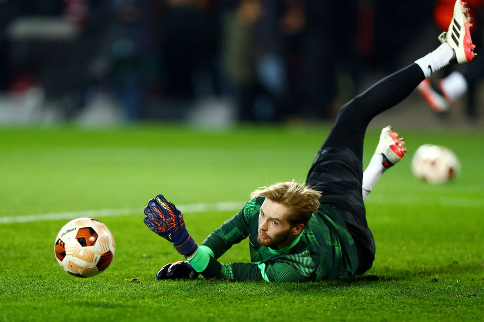 Liverpool's Caoimhin Kelleher has performed well in recent weeks, but must face Manchester City today. Photo: Reuters