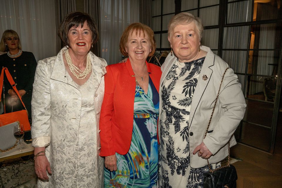 Breda Counihan, Brigette O'Connell and Ita Grainy at the Phoenix Womens Shed fashion show at the Ashe Hotel on Friday evening. Photo by Mark O'Sullivan.