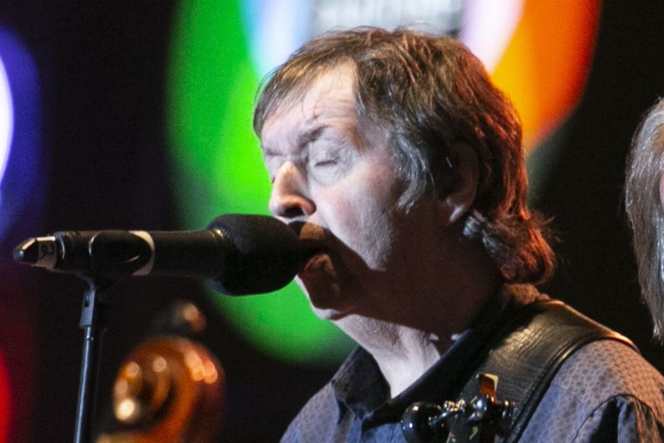 Johnny Fean from Horslips performing