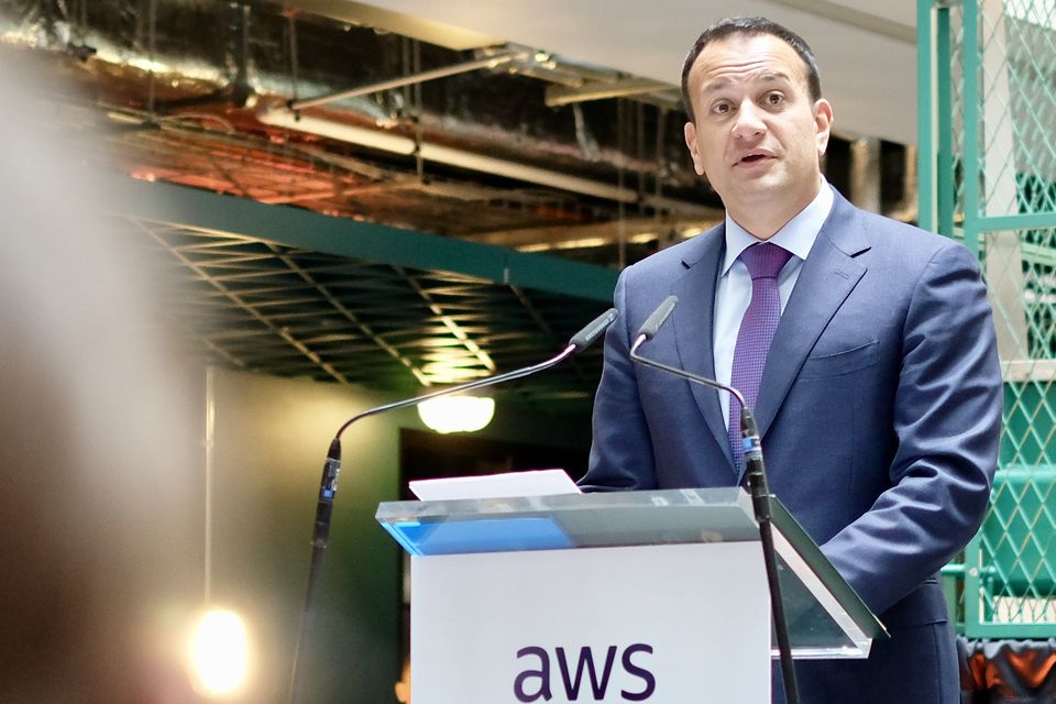 Taoiseach Leo Varadkar at the announcement today Picture: Adrian Weckler