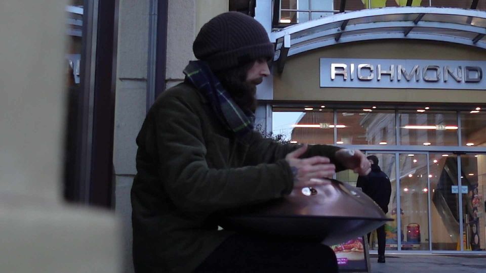 Micheal busking in Derry