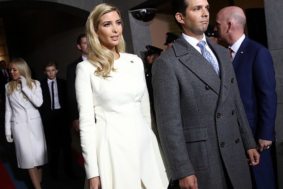 (L-R) Ivanka Trump and Donald Trump, Jr. arrive on the West Front of the U.S. Capitol on January 20, 2017 in Washington, DC. In today's inauguration ceremony Donald J. Trump becomes the 45th president of the United States.  (Photo by Win McNamee/Getty Images)