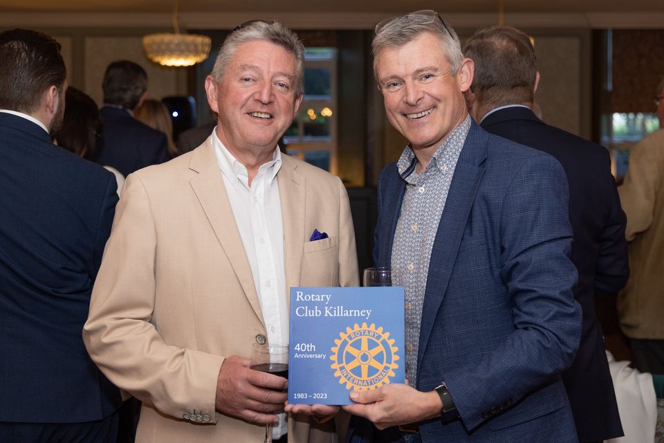 Past presidents of the Killarney Rotary Club brothers David and Declan Fuller pictured at the 40th Anniversary Book Launch of Rotary in Killarney in The Great Southern, Killarney on Wednesday evening. Photo by Tatyana McGough.