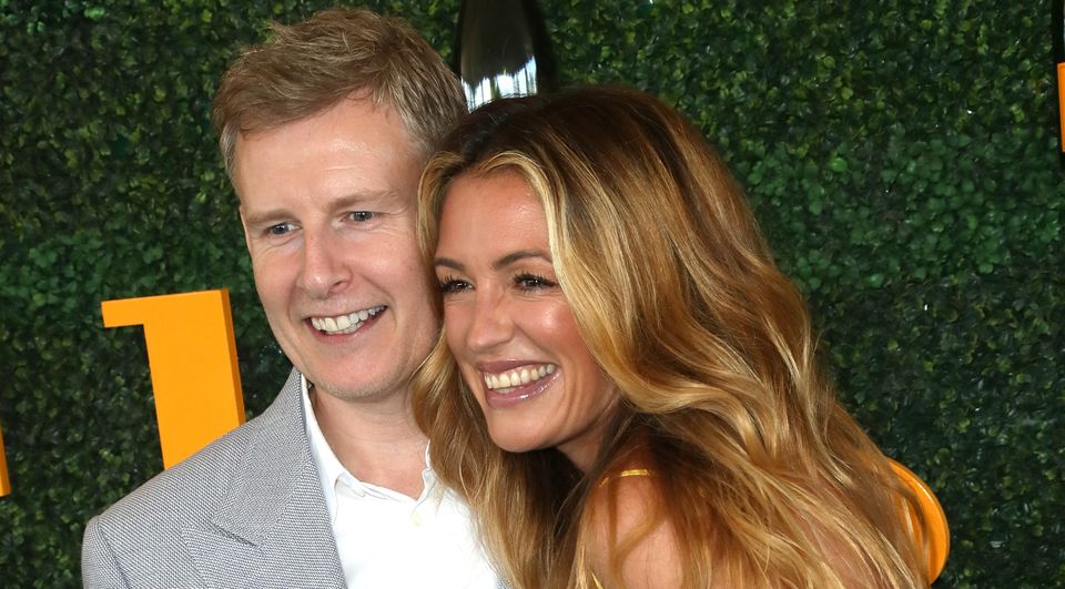 Comedian Patrick Kielty (L) and TV personality Cat Deeley arrive at the 7th Annual Veuve Clicquot Polo Classic at Will Rogers State Historic Park on October 15, 2016 in Pacific Palisades, California.  (Photo by David Livingston/Getty Images)
