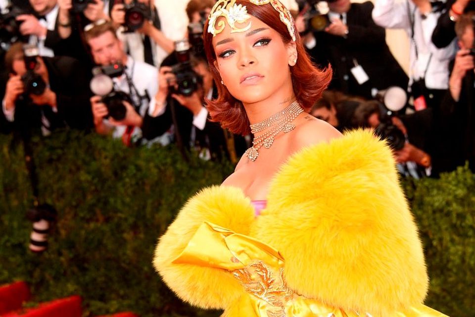 Rihanna attends the "China: Through The Looking Glass" Costume Institute Benefit Gala at the Metropolitan Museum of Art on May 4, 2015 in New York City.  (Photo by Larry Busacca/Getty Images)