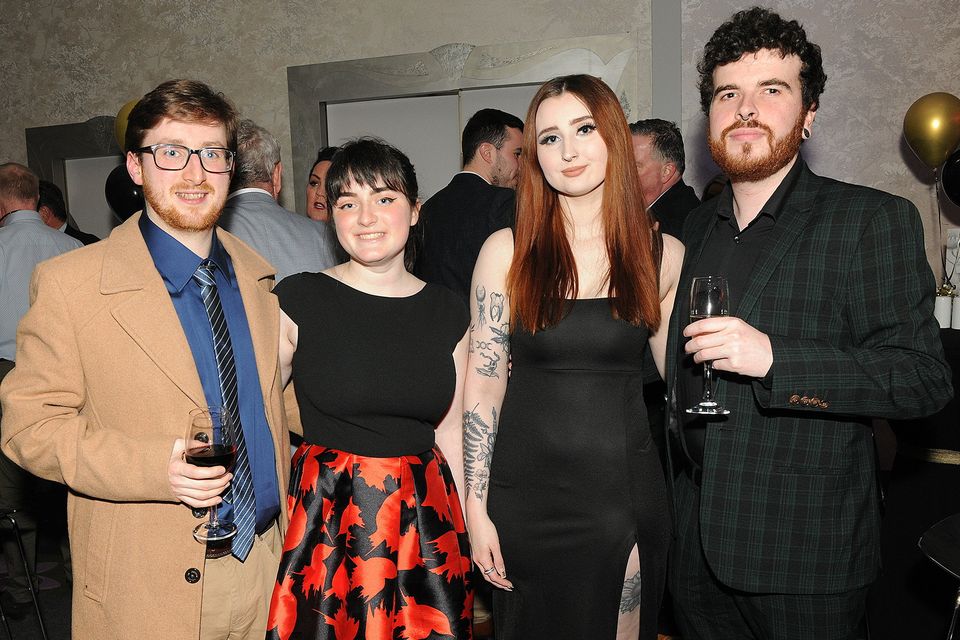 Robert Kelly, Alicia Fortune, Grace Kavanagh and Robert O'Connor at the Joyces 80th anniversary celebrations in the Ferrycarrig Hotel. Pic: Jim Campbell