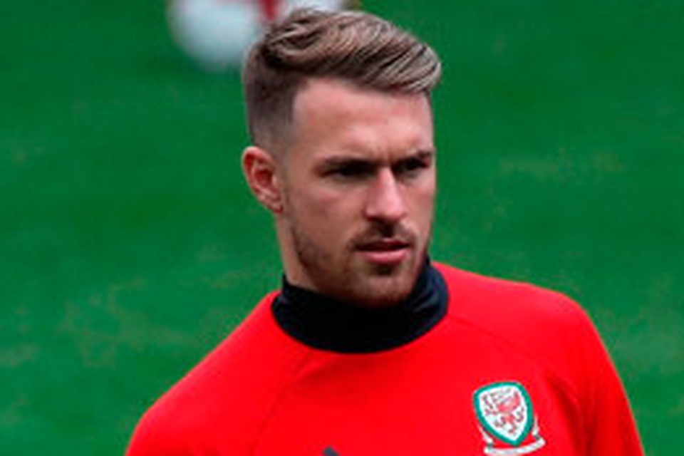 Wales' Aaron Ramsey during training at the Cardiff City Stadium yesterday. Photo : Nick Potts/PA