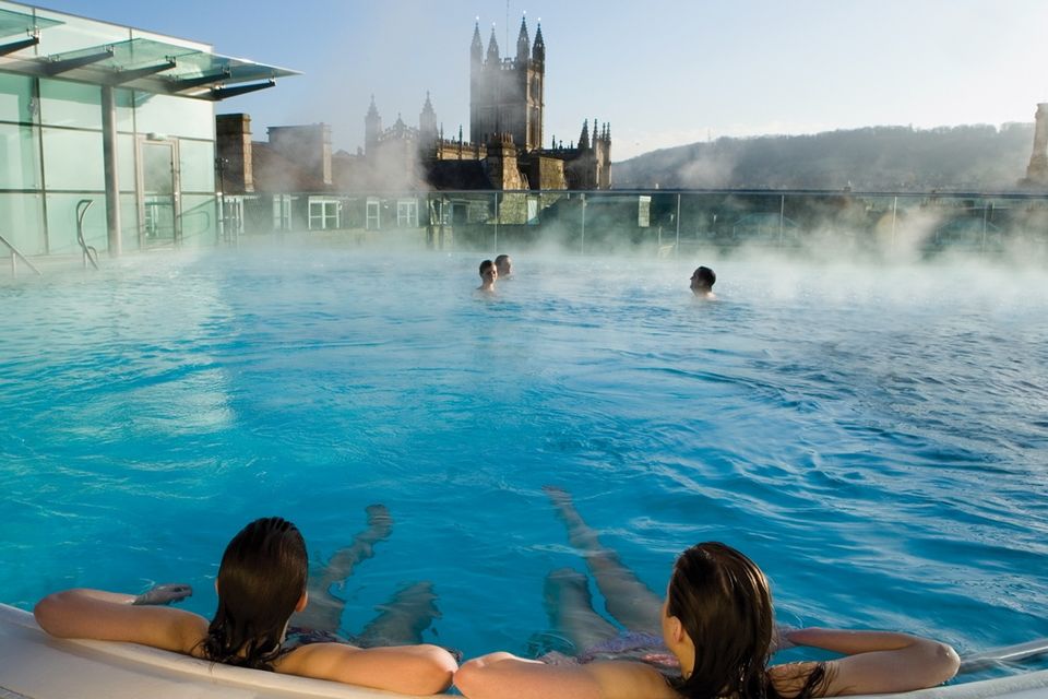 Relaxing in the more modern Thermae Bath Spa