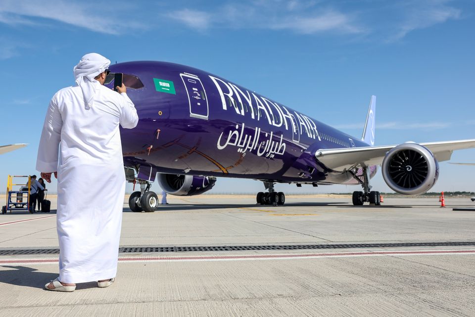 A Boeing 787-9 Dreamliner, operated by Riyadh Air, at the Dubai Air Show in 2023. Photo: Bloomberg