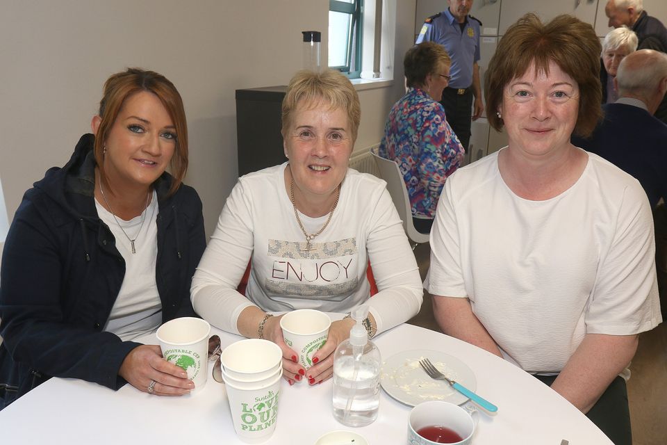 Sarah Rossiter, Linda Tobin Kavanagh and Liz Dunneat at the coffee morning in aid of the Hope Centre in Enniscorthy Garda Station.