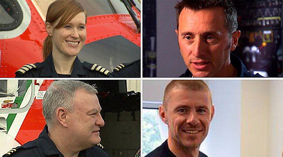 Dara Fitzpatrick, Mark Duffy, Ciaran Smith and Paul Orsmby died when their Irish Coast Guard helicopter crashed into Blackrock Island during a rescue mission (Irish Coastguard/PA)