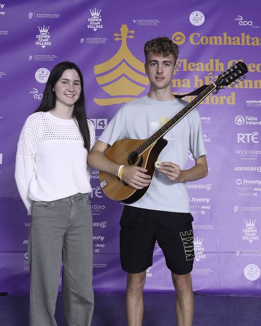 Evan O'Grada, CCÉ, Bannow, Loch Garman, 2nd Place All Ireland Winner of the Pure Fresh Dairies Cup for Accompaniment on the Bouzouki (15 - 18 years) with accompaniment by Florence Donohoe at the 2024 Comhaltas Ceoltóirí Éireann All Ireland Fleadh Cheoil in Wexford. Photo: Anna Allen Photography Mullingar  
