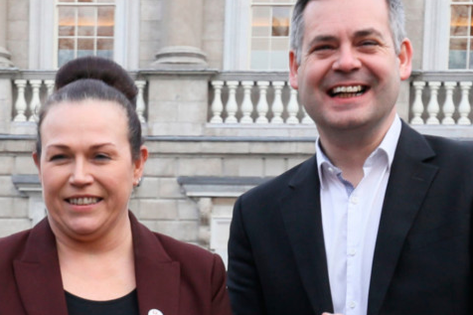 Sinn Fein TDs Louise O’Reilly and Pearse Doherty yesterday