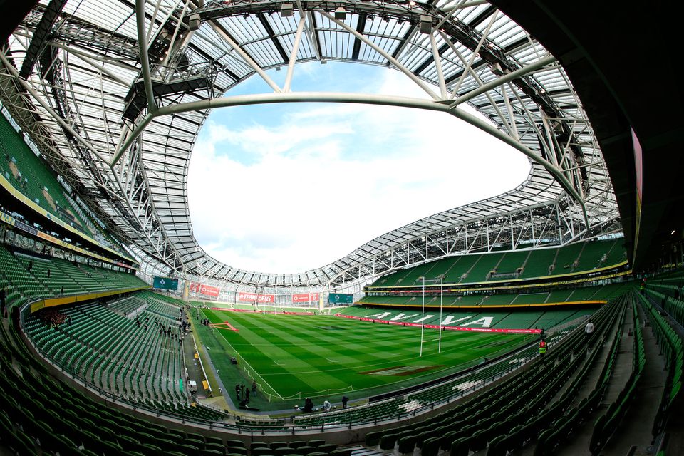 General view inside the stadium prior to the Guinness Six Nations 2024 match between Ireland and Italy at Aviva Stadium in Dublin, Ireland. Photo: David Rogers/Getty Images