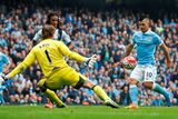 thumbnail: Sergio Aguero scores the third goal for Manchester City and completes his hat trick