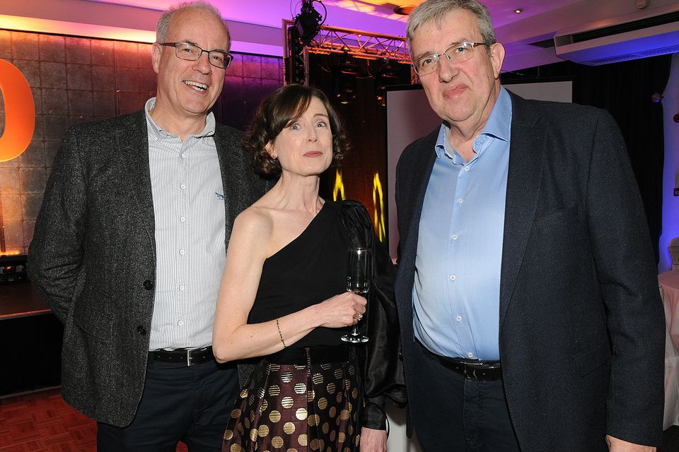 Ray Corcoran, Mary Tully and James White at the Joyces 80th Anniversary celebrations in the Ferrycarrig Hotel. Pic: Jim Campbell