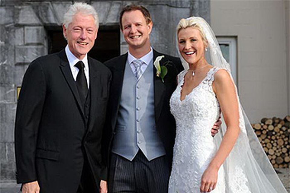 Newlyweds Kelly and Patrick Howard with former US President Bill Clinton at the Castlemartyr Resort in east Cork
