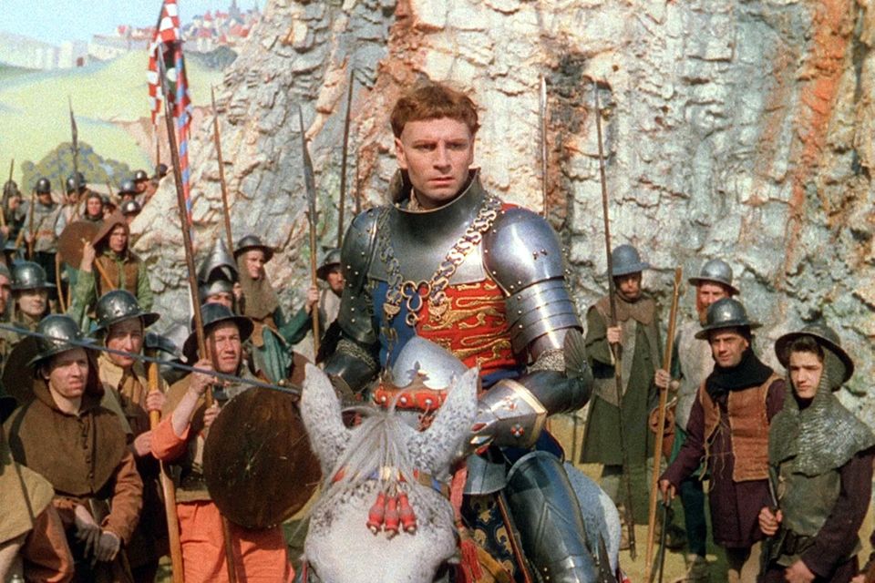 Laurence Olivier in the title role of Henry V, a film which was partly shot in Co Wicklow