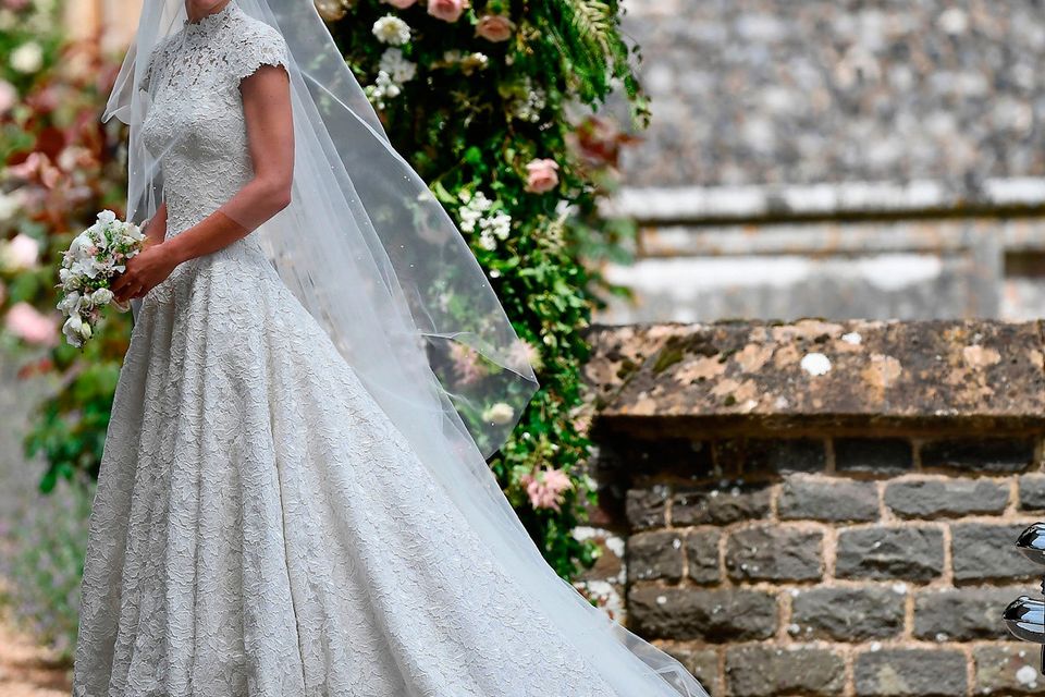 The Duchess of Cambridge's sister Pippa Middleton arrives at St Mark's church in Englefield, Berkshire, for her wedding to her millionaire groom James Matthews at an event dubbed the society wedding of the year. PRESS ASSOCIATION Photo. Picture date: Saturday May 20, 2017. See PA story ROYAL Pippa. Photo credit should read: Justin Tallis/PA Wire