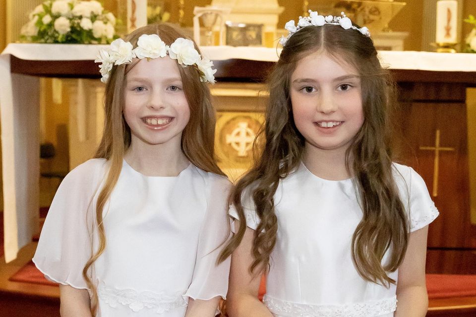 St Canices and Shanbogh communion. From left; Aoife Sheppard from New Ross and Freya Wilkinson from Shanbogh. Photo; Mary Browne