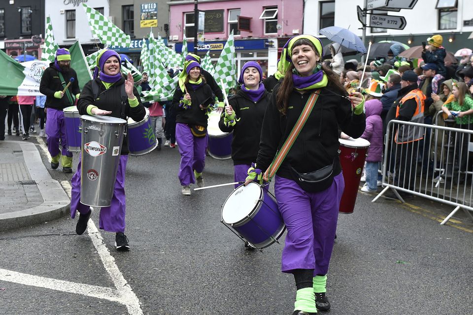 Samba performers in the St Patrick's Day parade in Gorey. Pic: Jim Campbell