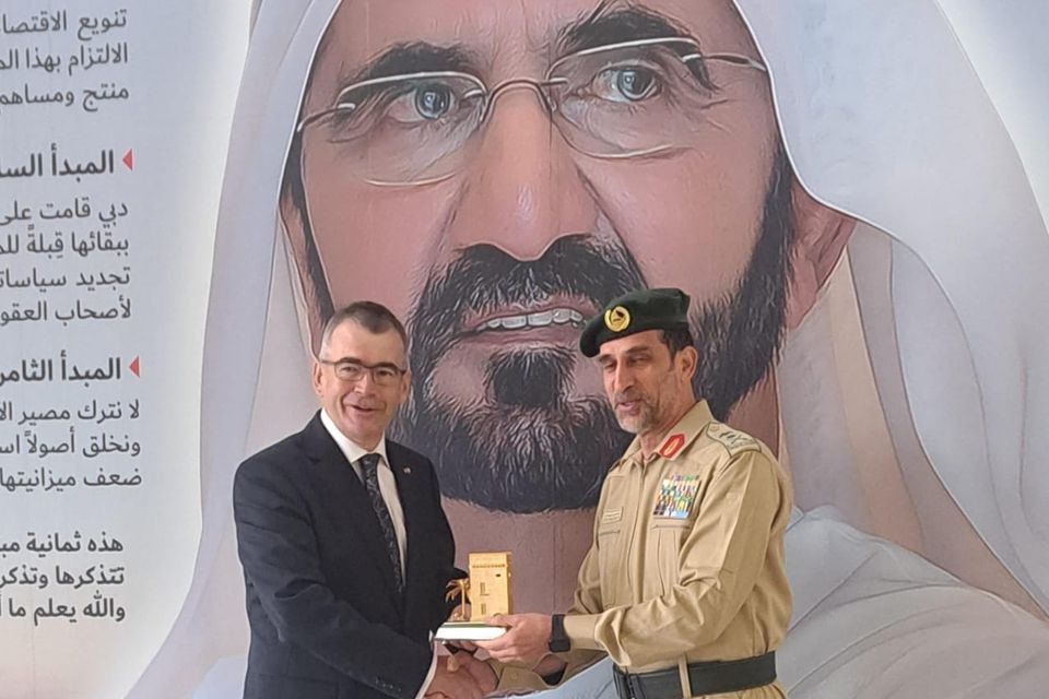 Garda Commissioner Drew Harris and Lt General Abdullah Khalifa Al Marri