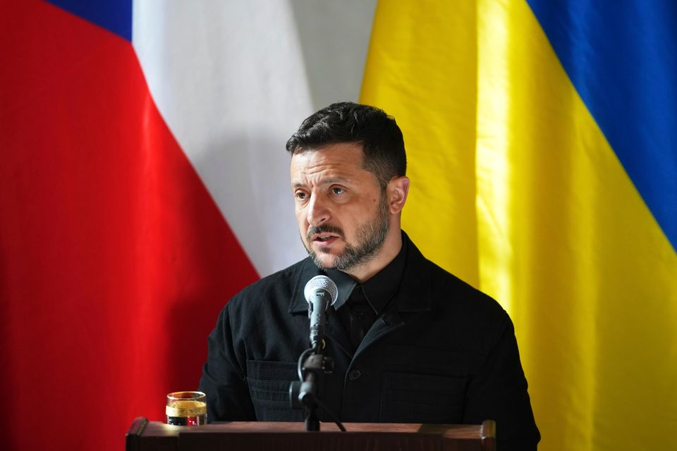Volodymyr Zelensky said a ceasefire must be agreed before peace talks can begin (Petr David Josek/AP)