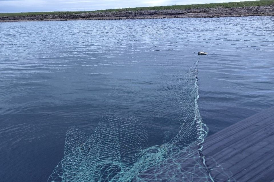 Seized salmon net at Roskeeragh Point off Mullaghmore.