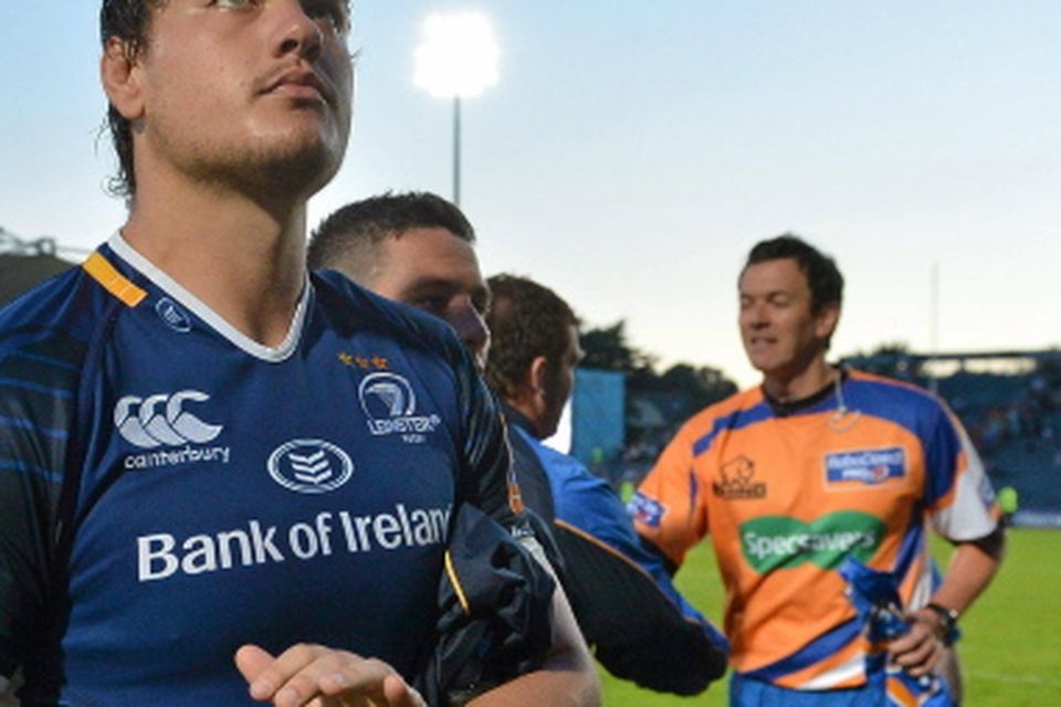 Leinster v Newport Gwent Dragons - Celtic League 2012/13 Round 2...8 September 2012; Leinster's new signing Quinn Roux leaves the pitch after the game. Celtic League, Round 2, Leinster v Newport Gwent Dragons, RDS, Ballsbridge, Dublin. Picture credit: Brendan Moran / SPORTSFILE...ABC