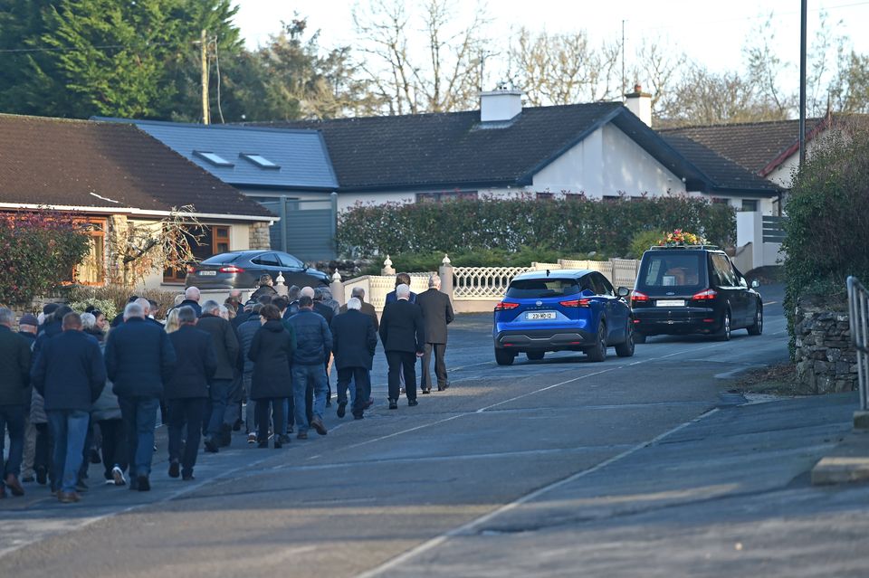 Mourners attend funeral of Padraig Nally in Mayo