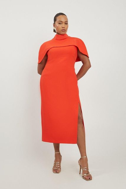 Caped tailored midi dress, €242.25 reduced from €285, Karen Millen