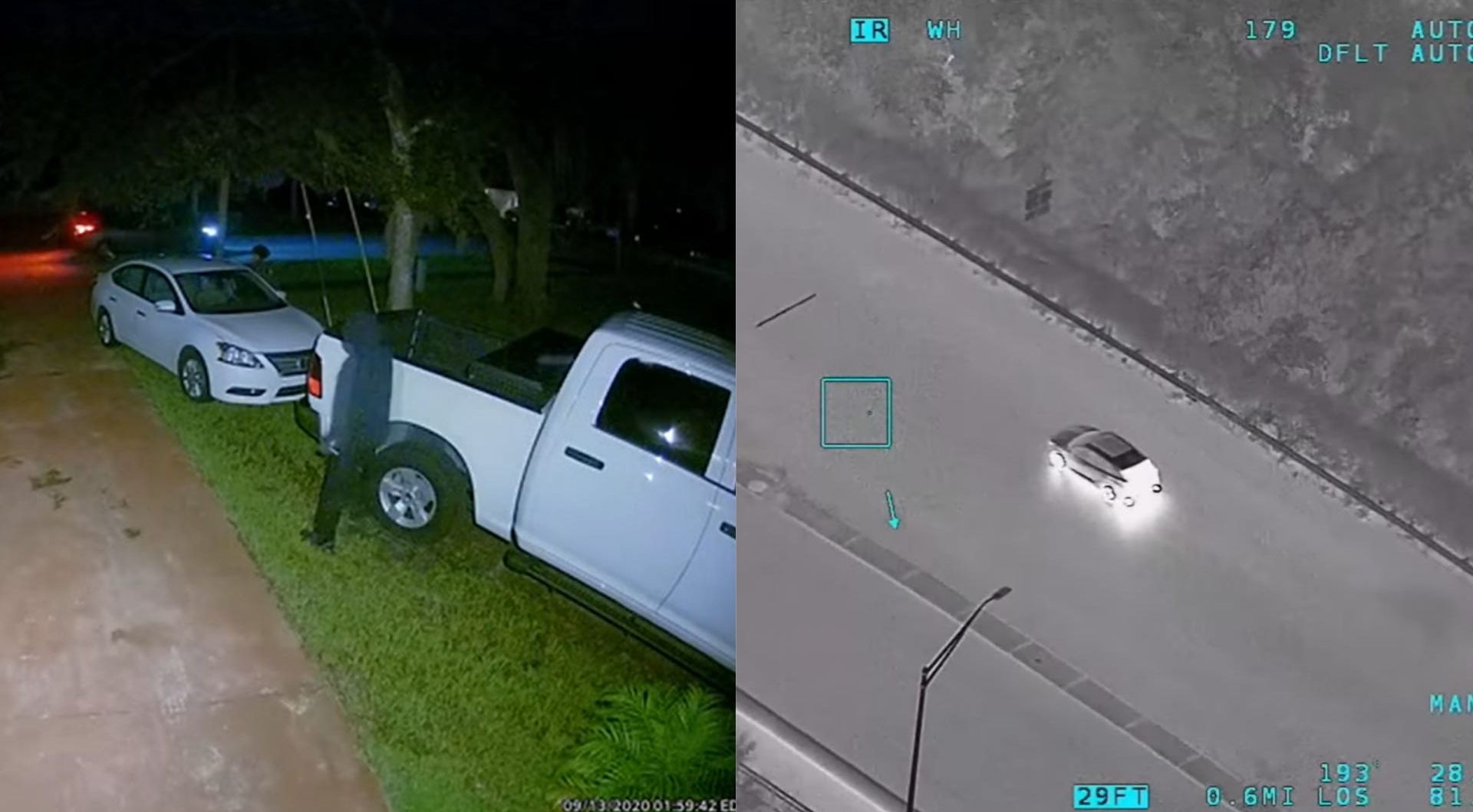 Ring camera alert to helicopter pilot in flight catches car burglars