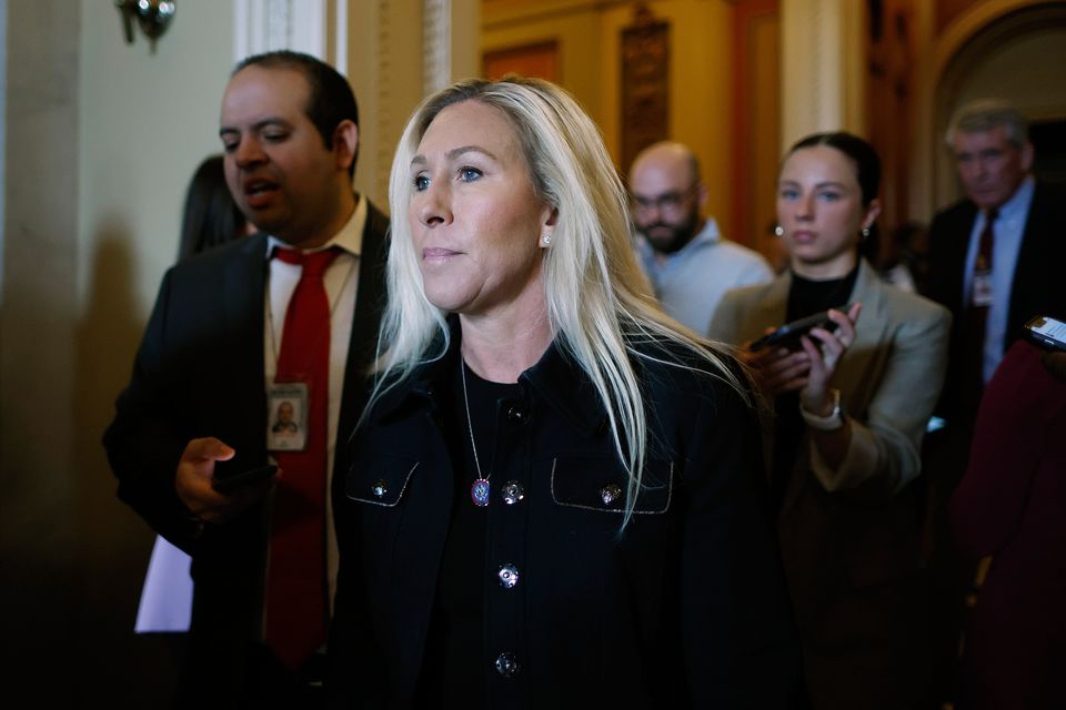 Republican Representative Marjorie Taylor Greene leaves the House Chamber after voting on legislation that could ban TikTok. Photo: Getty