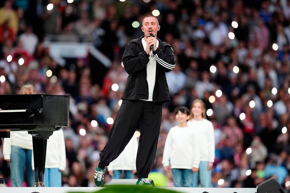 Dermot Kennedy performs at half-time during Soccer Aid for UNICEF 2025 at Old Trafford, Manchester. Picture date: Sunday June 15th, 2025. PA Photo. Photo credit should read: Martin Rickett/PA Wire.

RESTRICTIONS: Use subject to restrictions. Editorial use only, no commercial use without prior consent from rights holder.