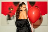 thumbnail: Singer Rihanna at Rihanna's 8th album artwork reveal for "ANTI" at MAMA Gallery