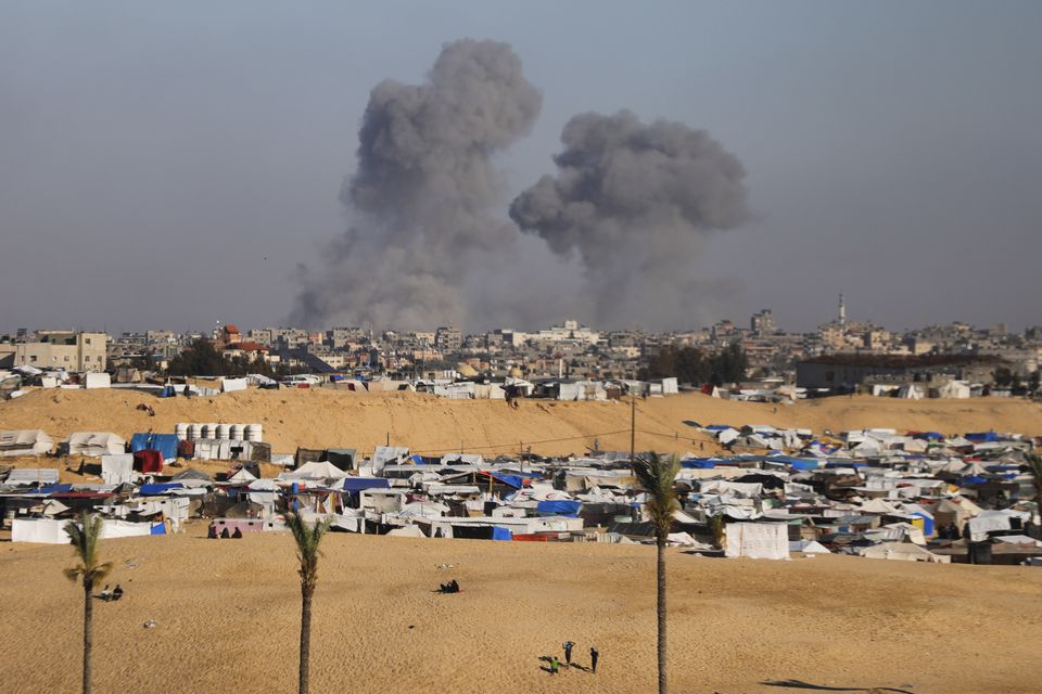 Smoke rises following an Israeli airstrike east of Rafah (AP Photo/Ismael Abu Dayyah)