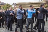 thumbnail: Dublin players Eoghan O’Gara and Philly McMahon help carry the coffin into the church Photo: Kyran O’Brien and Colin Keegan