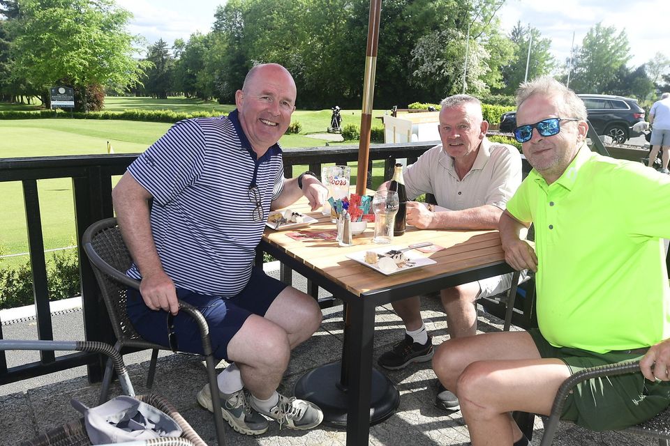 Dromtariffe's Michael O'Connell relax with Padraig Cremin and Donal Murphy, Cullen at the Duhallow GAA Golf Classic in Kanturk. Picture John Tarrant