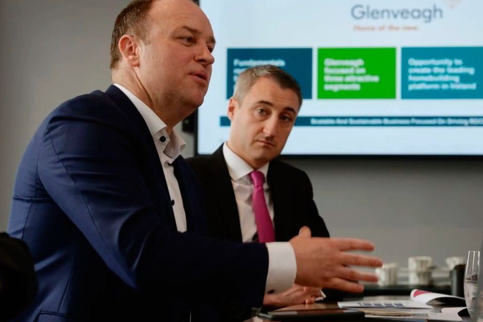 Glenveagh boss Stephen Garvey and chief financial officer Michael Rice. Photo: Glenveagh