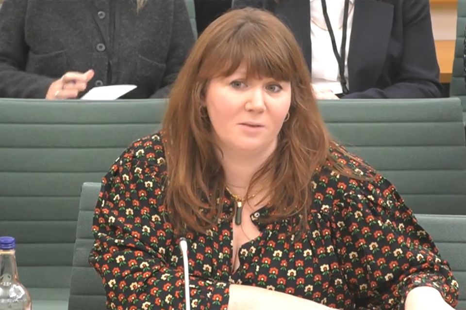 Director of BBC Film Eva Yates was giving evidence to the Culture, Media and Sport Committee (House of Commons/UK Parliament/PA)